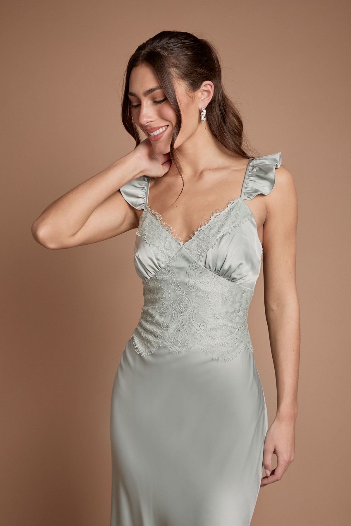 Coast Lace Trim Cami Button Bridesmaid Maxi Dress