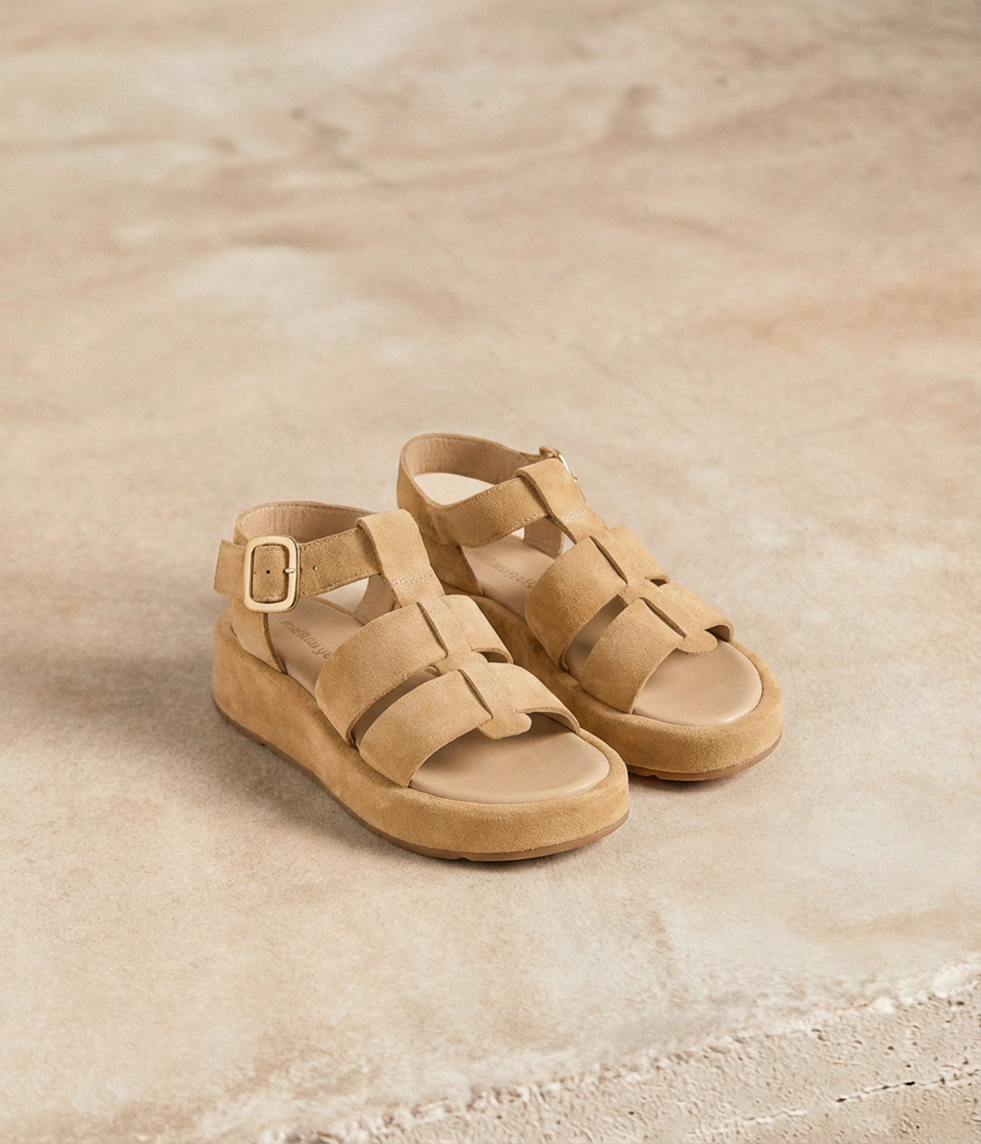 Sandales en cuir beige Billie