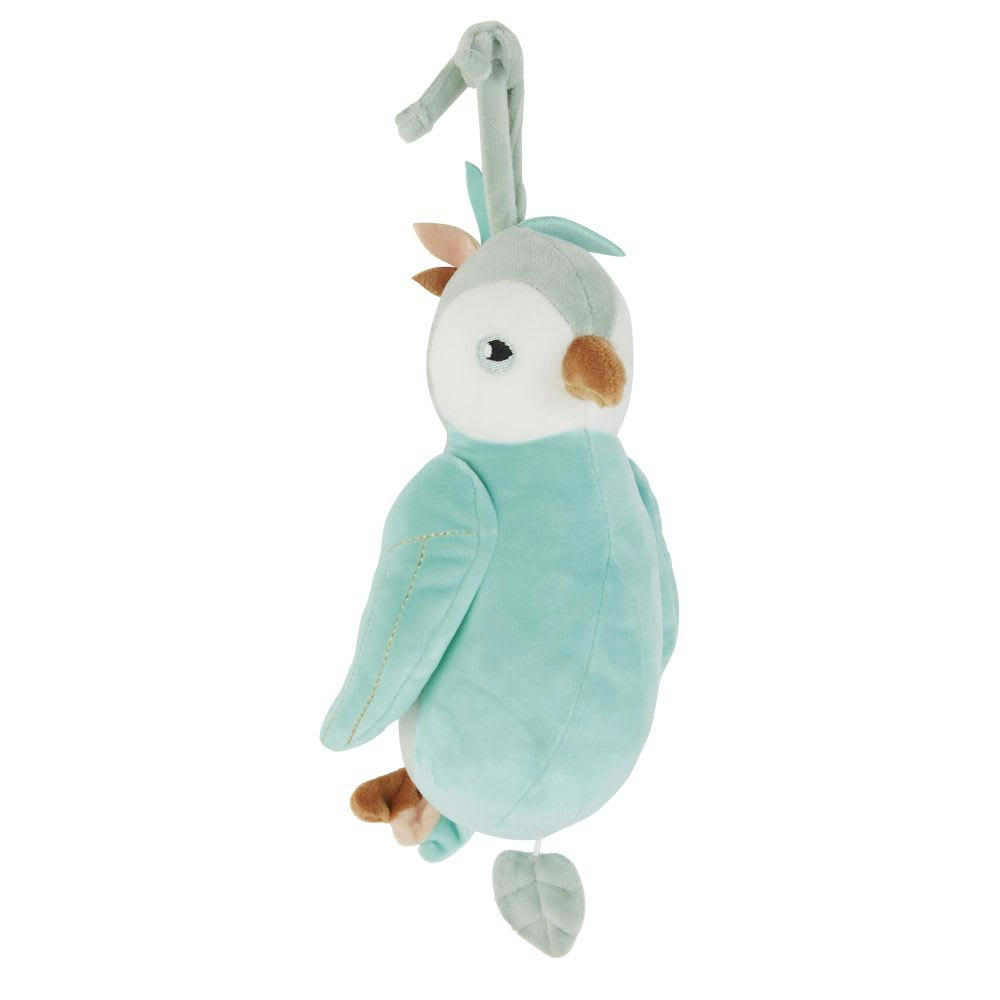 - Oiseau musical bleu vert, vert, corail et noir