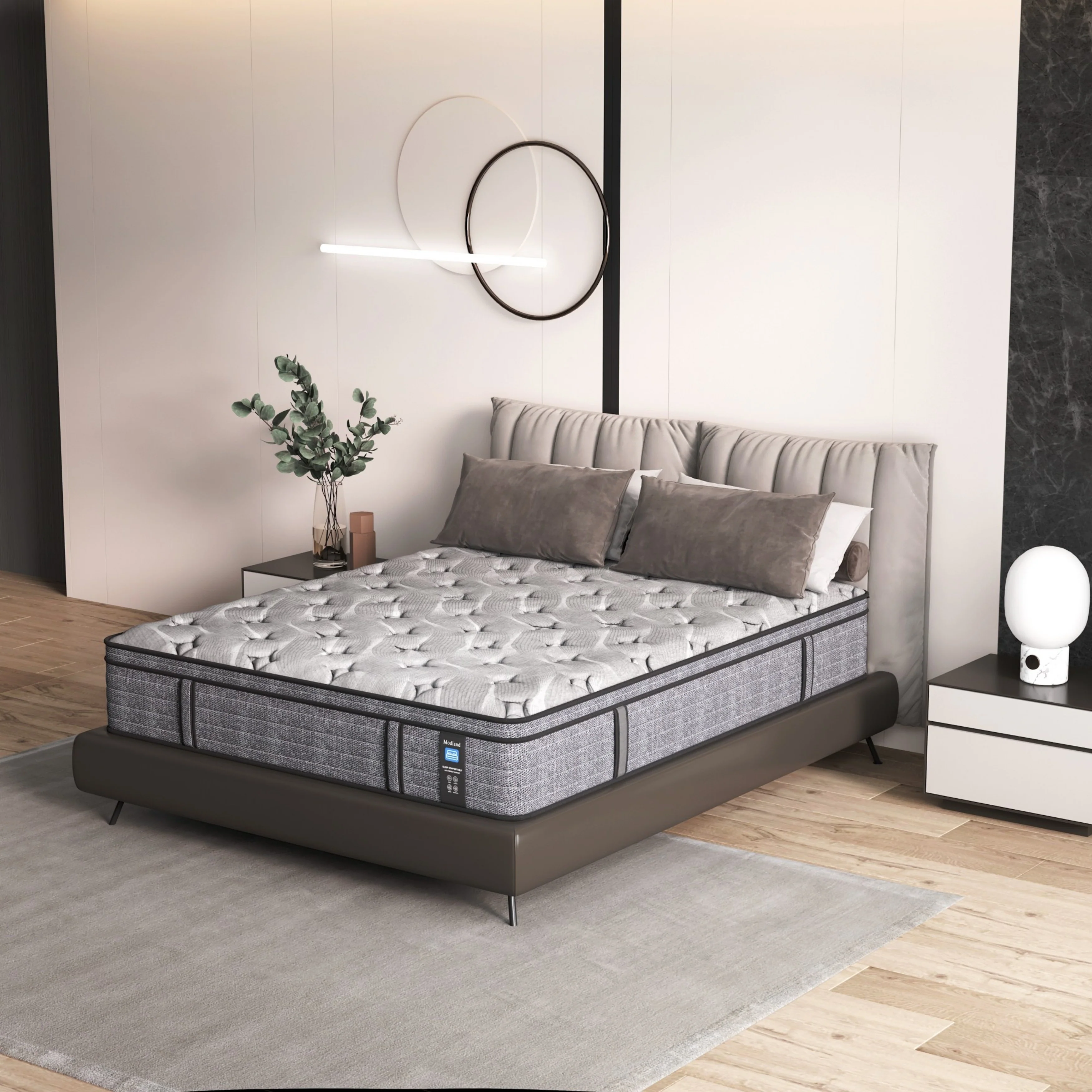 Modland 14'' Queen Hybrid Memory Foam Mattress in a Box - Pressure Relief & Motion Isolation, CertiPUR-US for Back Pain Relief