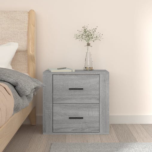 NNEVL Wall-mounted Bedside Cabinet Grey Sonoma 50x36x47 cm