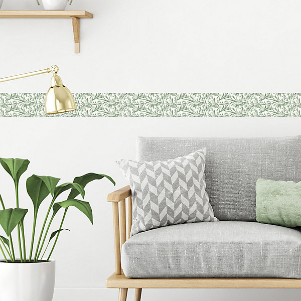 Frise décorative adhésive, feuillage type william morris déco tendance, 10 cm X 300 cm