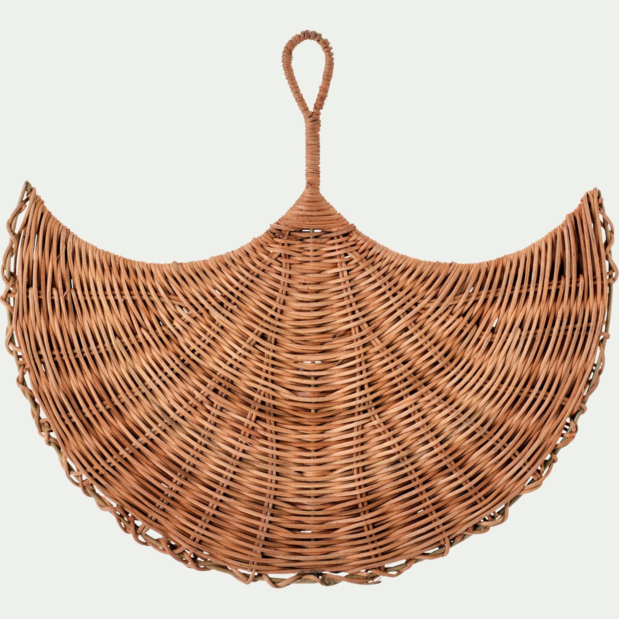 GARIPA - Eventail tressé en rotin 35x40cm - naturel