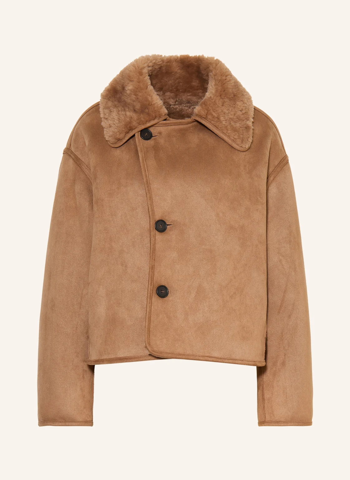 OPUS Cabanjacke HAFIRA in Lederoptik mit Kunstfell