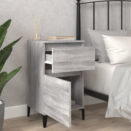 NNEVL Bedside Cabinets 2 pcs Grey Sonoma 40x35x70 cm
