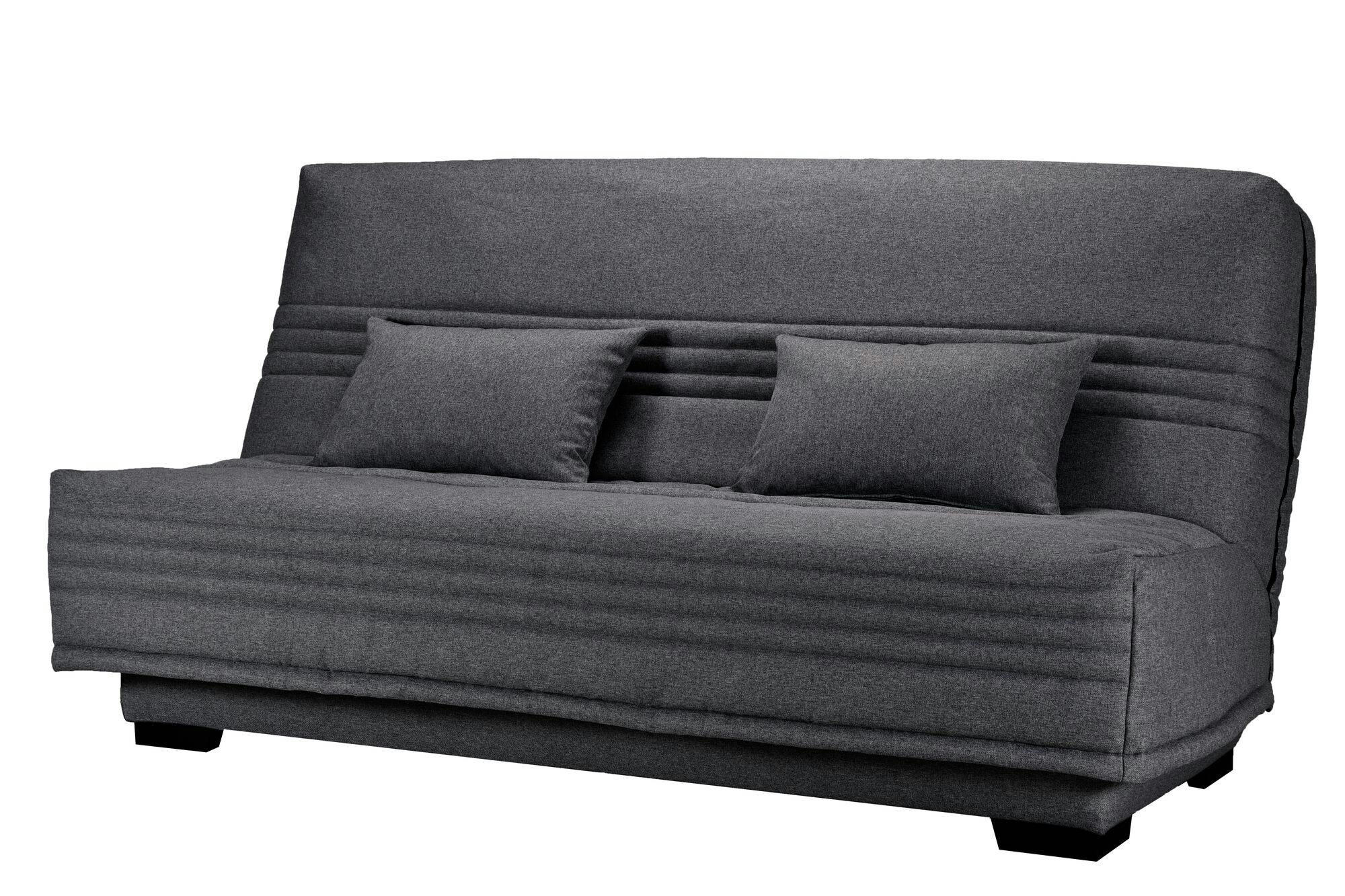GUIDEL - Banquette clic-clac, matelas 17 cm en tissu polyester gris foncé