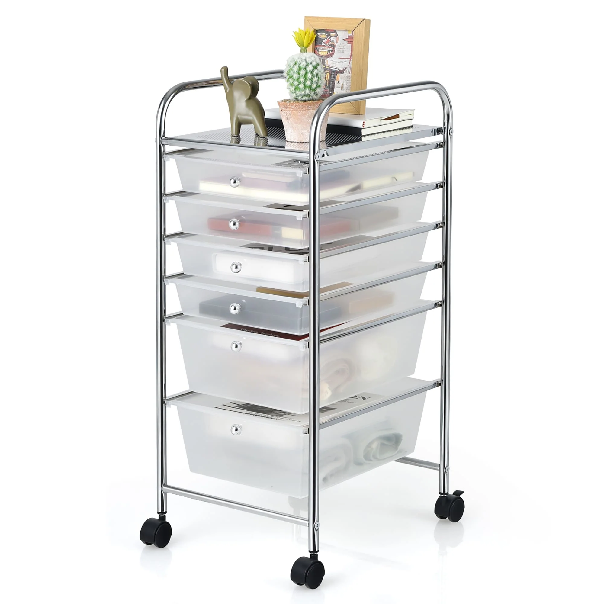Costway 6 Drawer Rolling Storage Cart Scrapbook Paper Office Organizer - See details