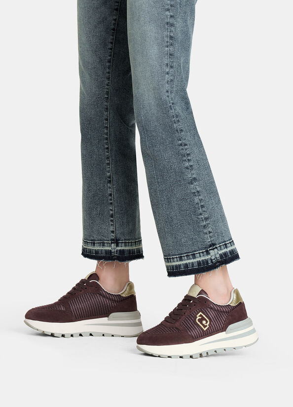 Sneakers in suede e mesh