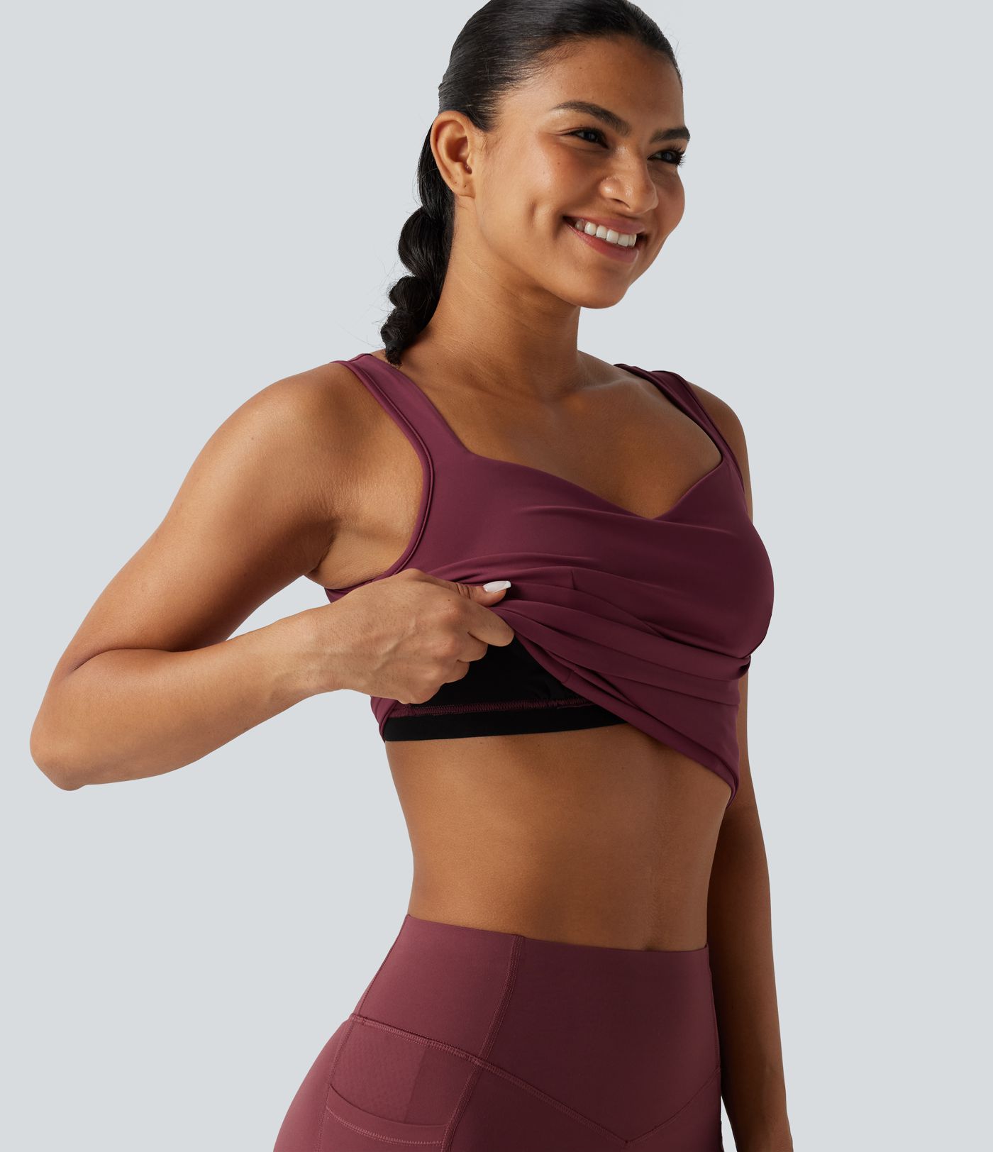 Débardeur de course SoftlyZero™ Airy col cœur croisé brassière intégrée effet frais InstantCool, protection solaire UPF50