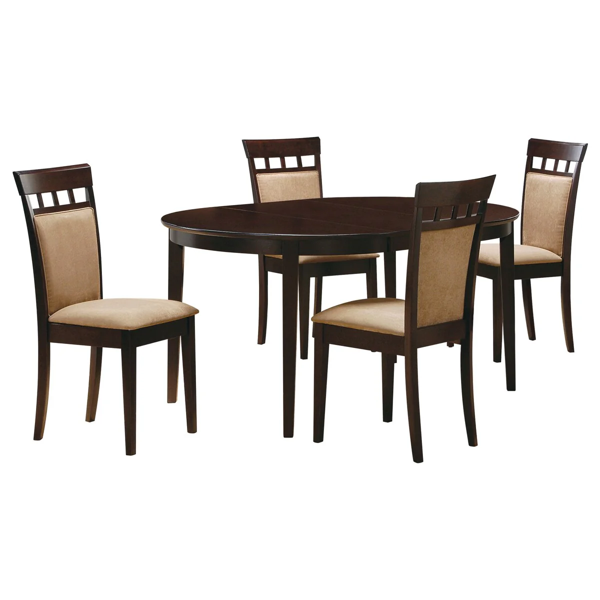 Gabriel Extension Leaf Dining Table Set Cappuccino