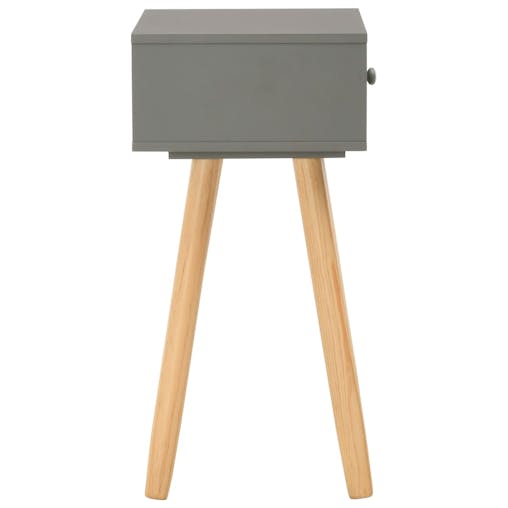 NNEVL Bedside Tables 2 pcs Grey Solid Pinewood
