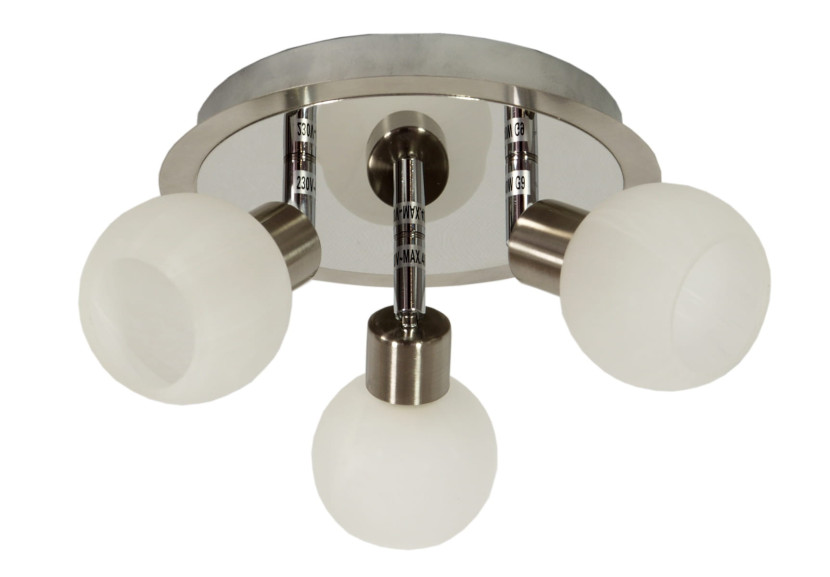 Lampa sufitowa srebrno-biała ALABASTER 3xG9x40W wym: 16x30x30 cm Candellux