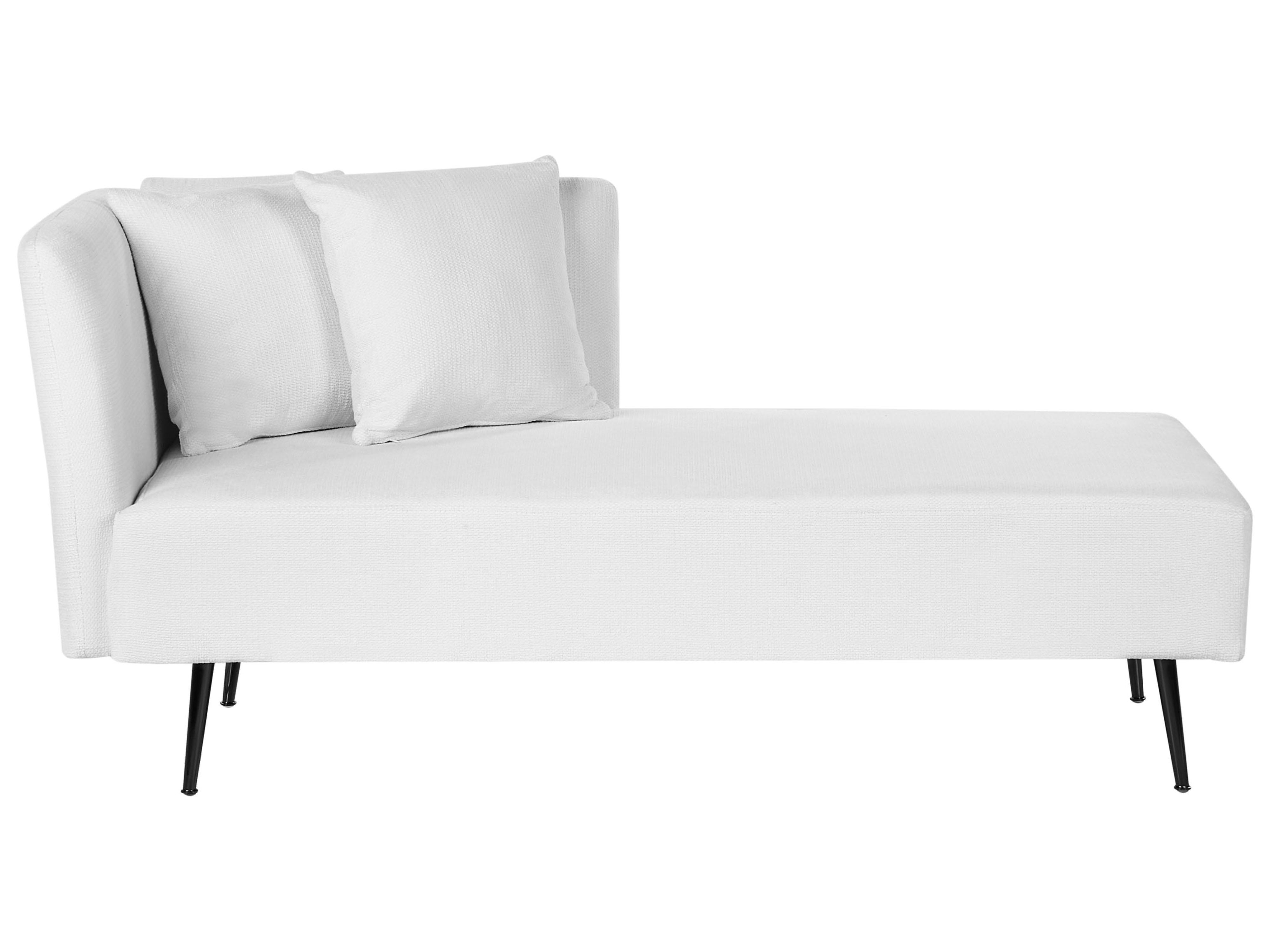 Left-Hand Chaise Longue RIOM Fabric White