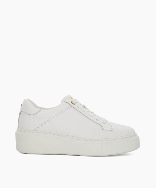 Evienne White - Leather Lace-Up Chunky Trainers