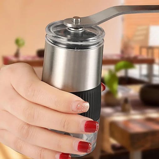 NNEOBA Manual Coffee Grinder Adjustable Burr Hand Coffee Grinder Black