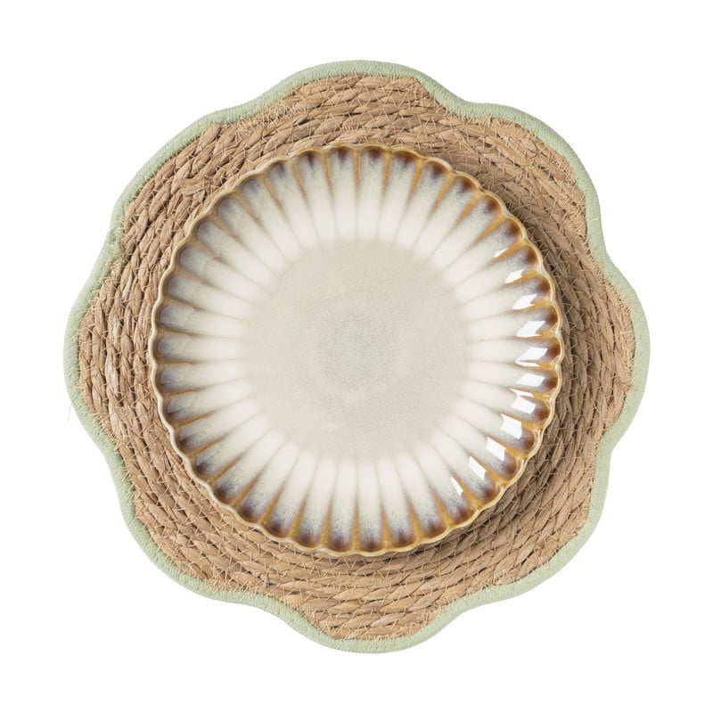 Placemat bloem groen - zeegras - &Oslash;38 cm