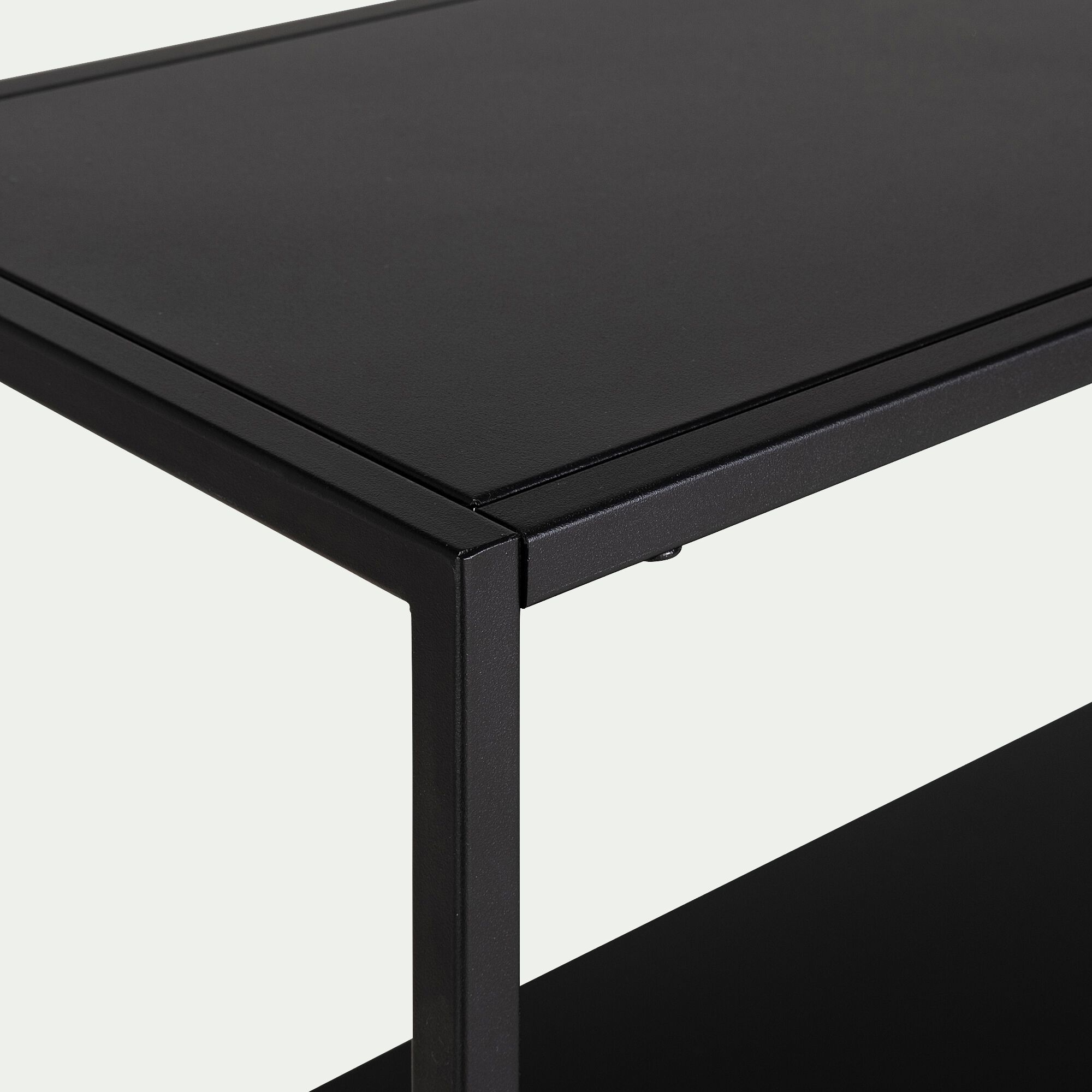 ZEBUL - Console 3 plateaux en acier - noir