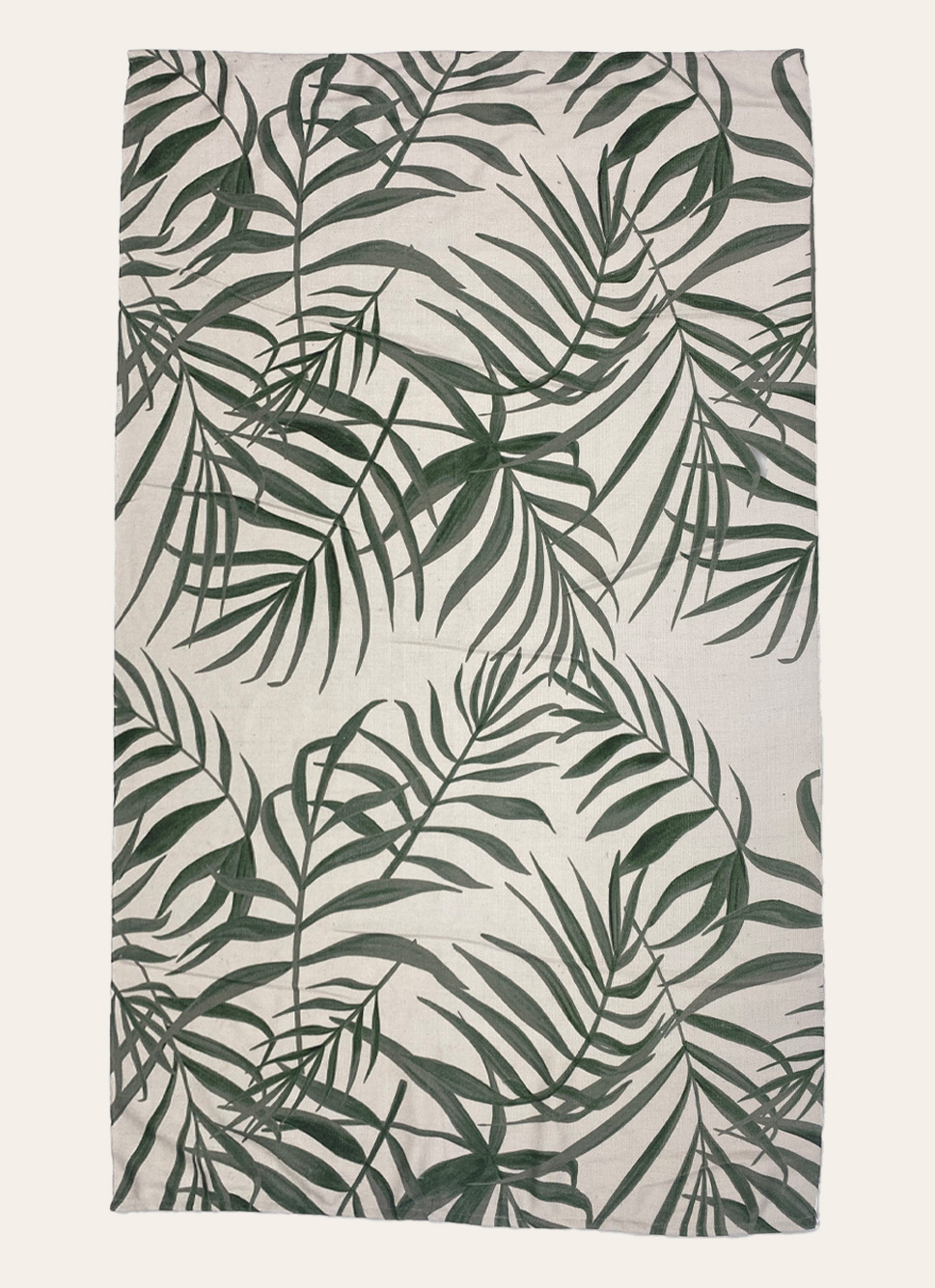 GRAND TAPIS INTÉRIEUR ET EXTÉRIEUR FEUILLAGE BEIGE/VERT