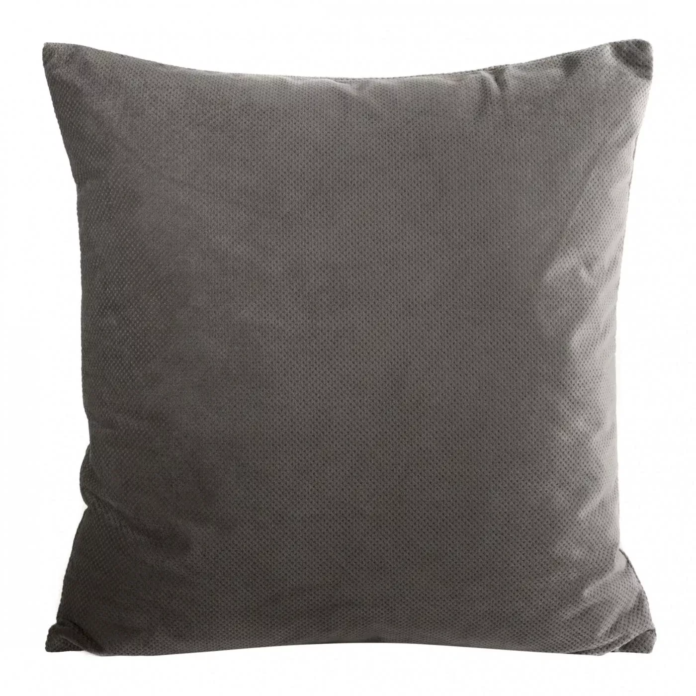 Poszewka na poduszkę 45x45 cm welwetowa kolor popielaty z drobnym strukturalnym wzorem MILO