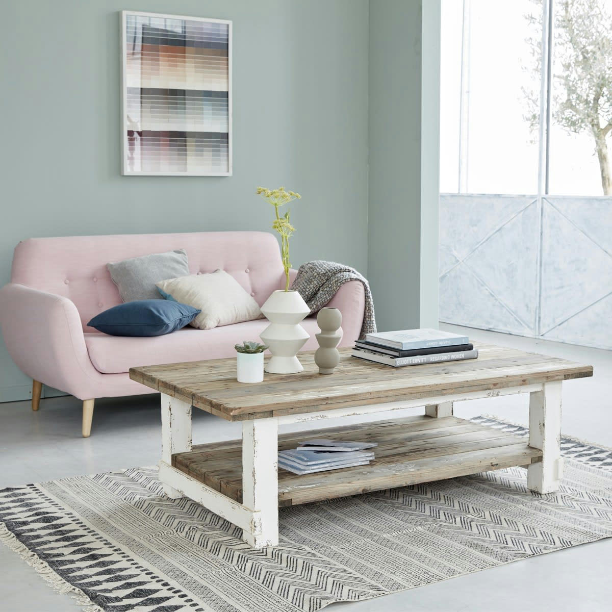 ATLANTIC - Table basse en pin recyclé massif