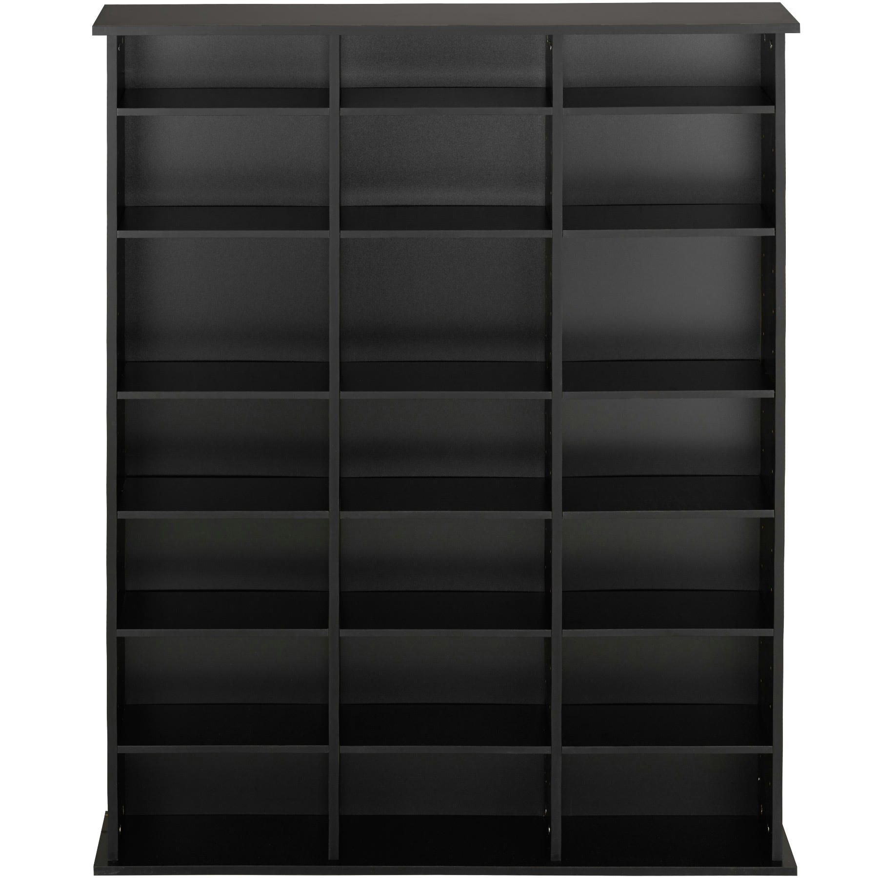 - Étagère DVD CD aspect Bois noir