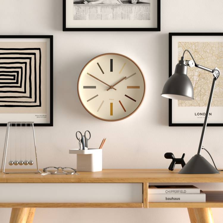 Jones Clock Marker Analogue Wall Clock - Kiwi Brown