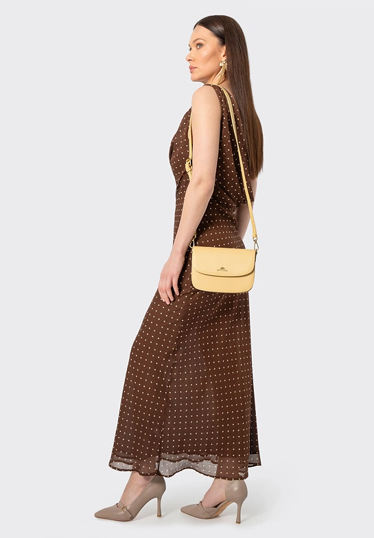 Damska crossbody ze skóry naturalnej żółta