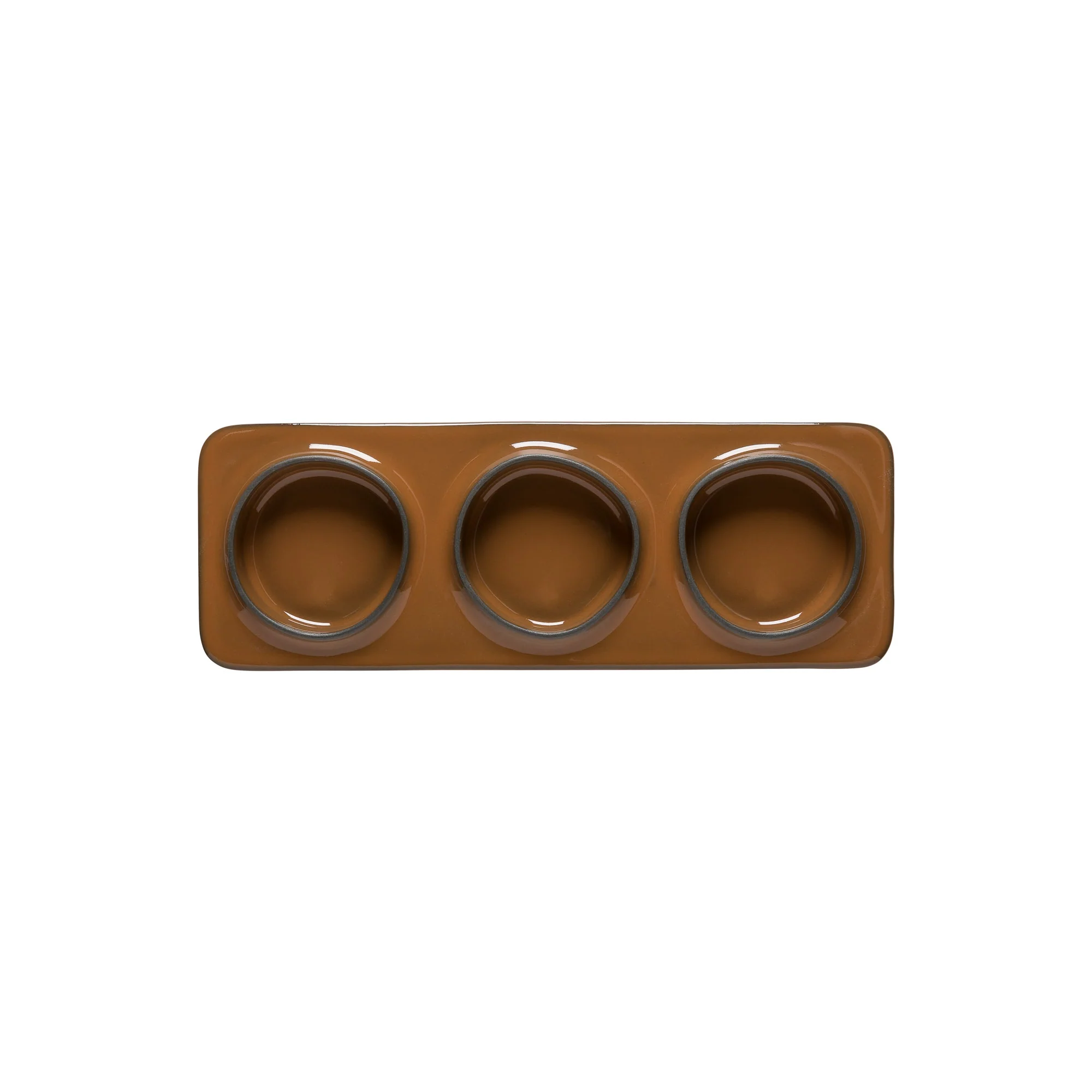 3-Section Rectangular Tray Âmbar