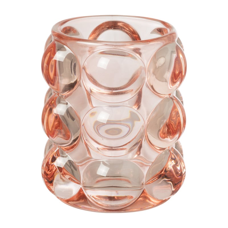 Theelichthouder bubbels - roze - &Oslash;8.5x9 cm