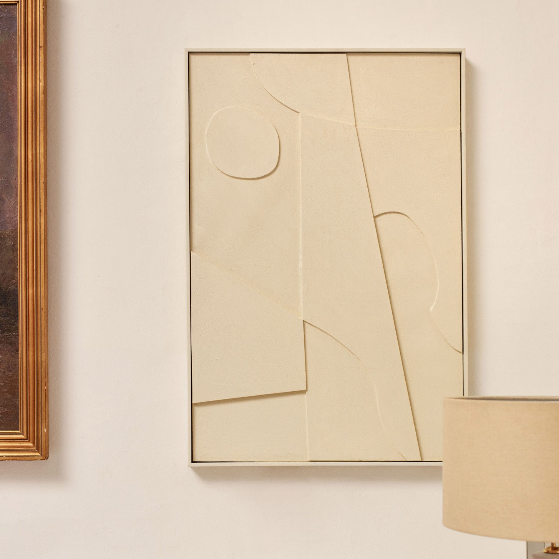 Kave Home Talin Abstract Schilderij - Beige 60 x 90 cm