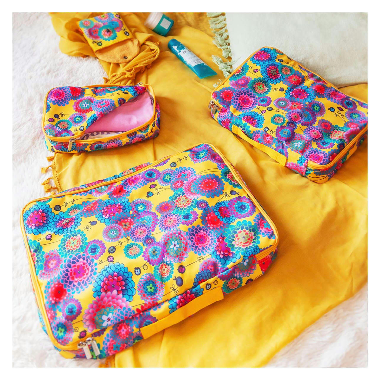 ORGANIZADOR DE VIAJE - Set de 3 pochettes de voyage