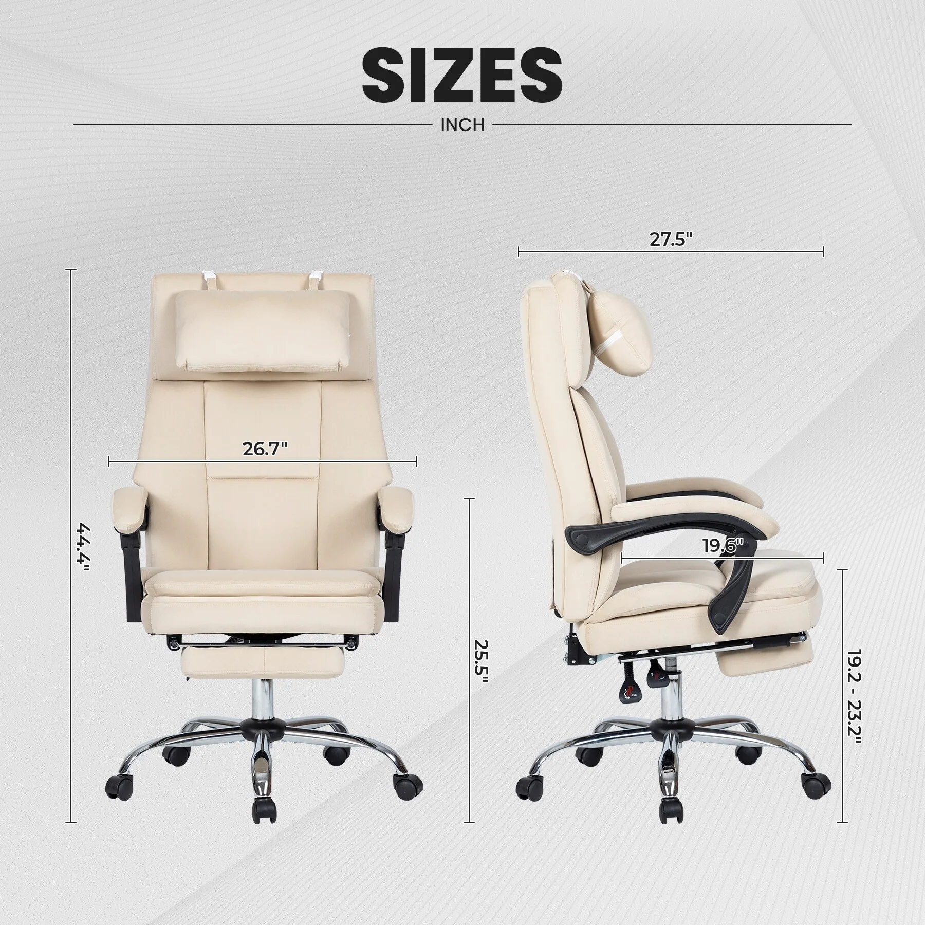 Executive Office Chair Reclining Ergonomic Desk Chair High Back Work Chair with Footrest and Removable Headrest