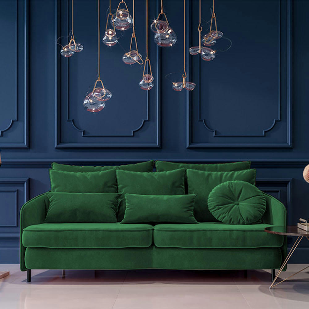 TREMEZZO - Canapé 3 places velours droit vert