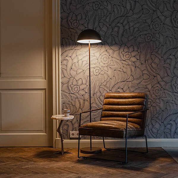 Lampadaire d'extérieur bronze foncé rechargeable avec variateur 3 niveaux - Keira