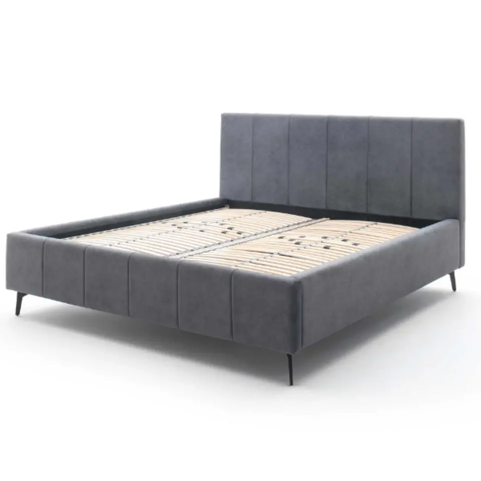 Tweepersoonsbed Lizzie 180x200cm met opbergruimte - antraciet