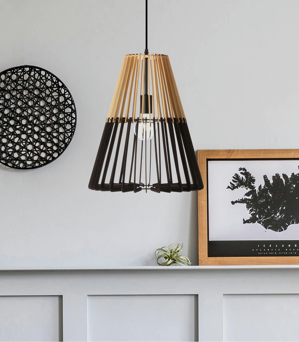 BAHIA - Suspension en bois  noir d. 40 cm