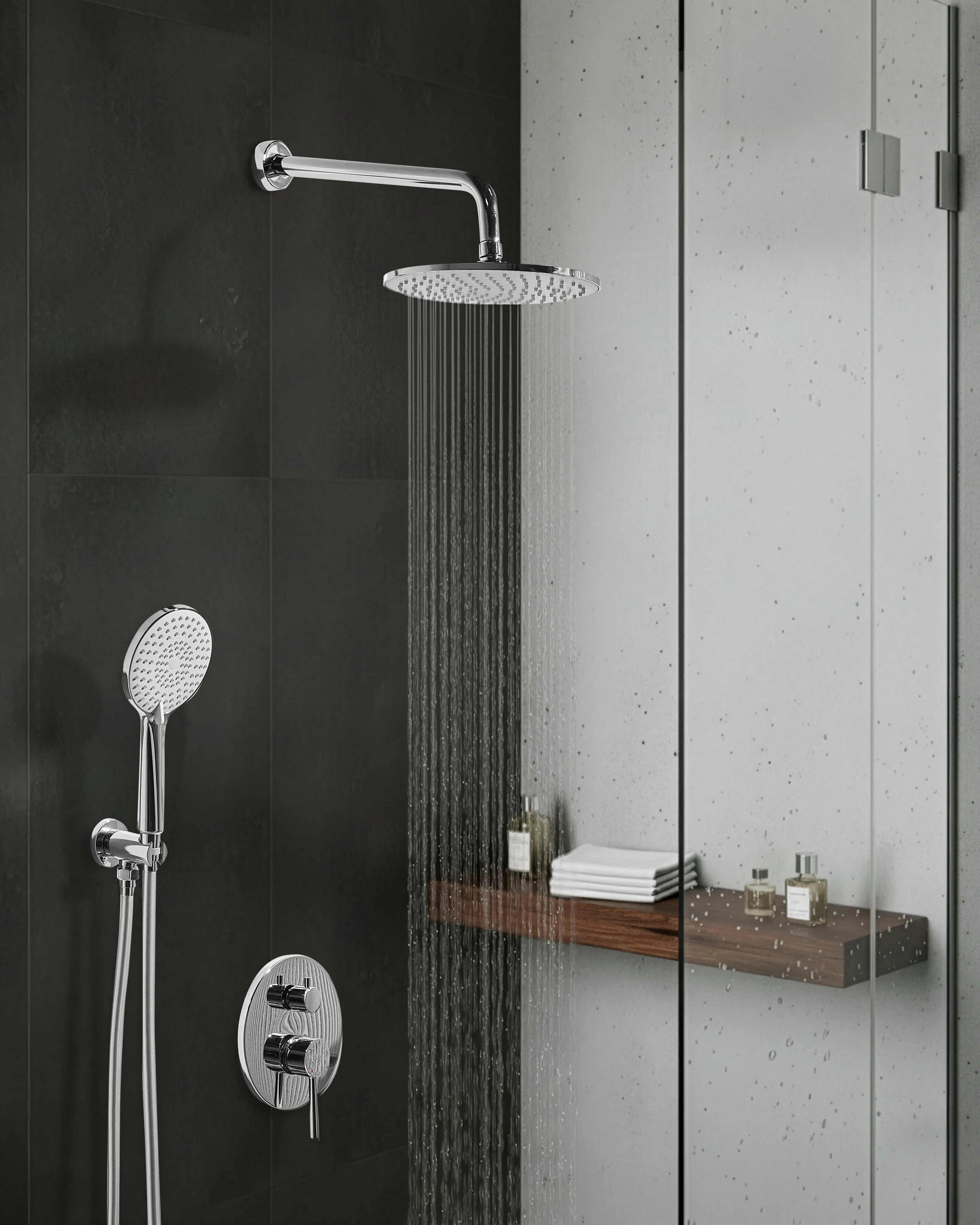 Concealed Shower Set with Rainshower PUELO Silver