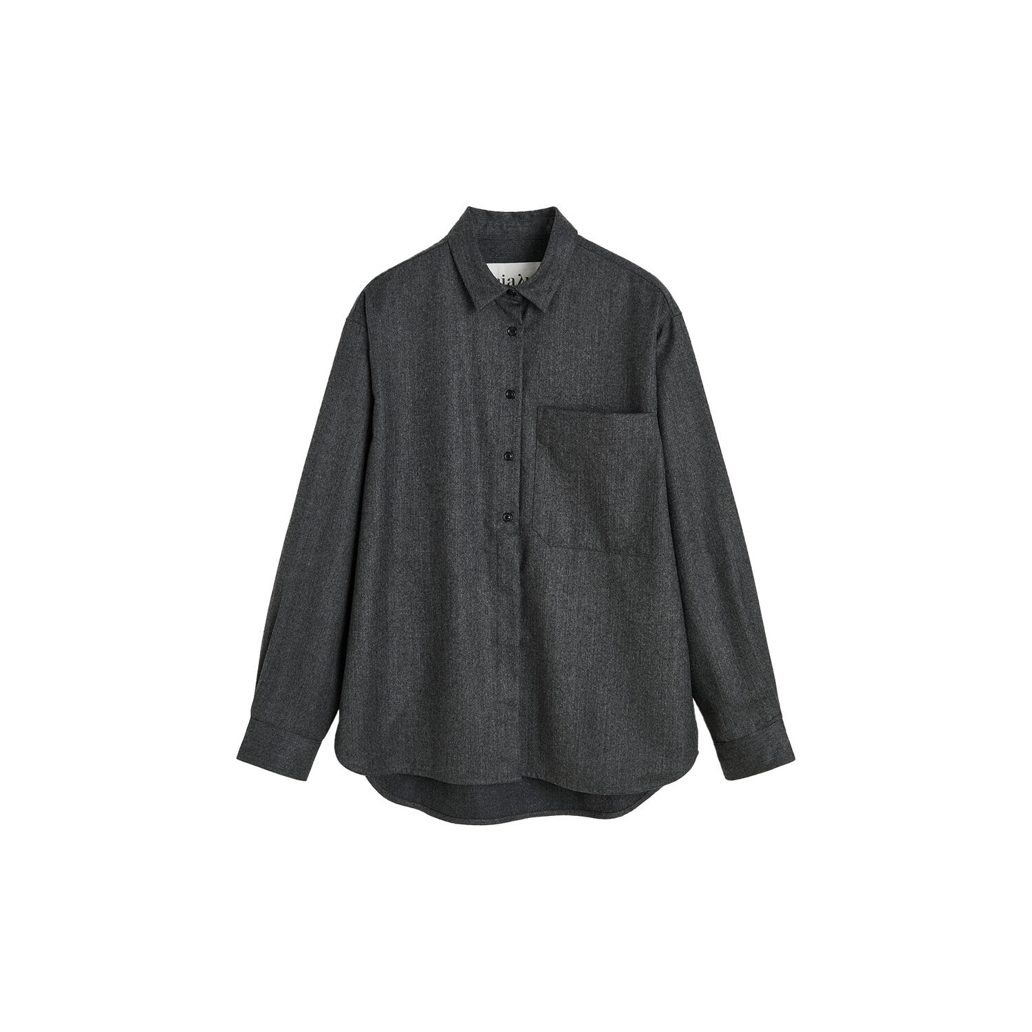 Lynette Shirt Fine Wool, dark grey