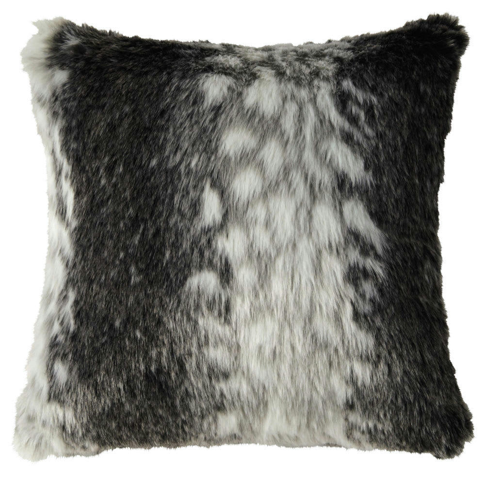 Lynx - Coussin imitation fourrure grise 45x45