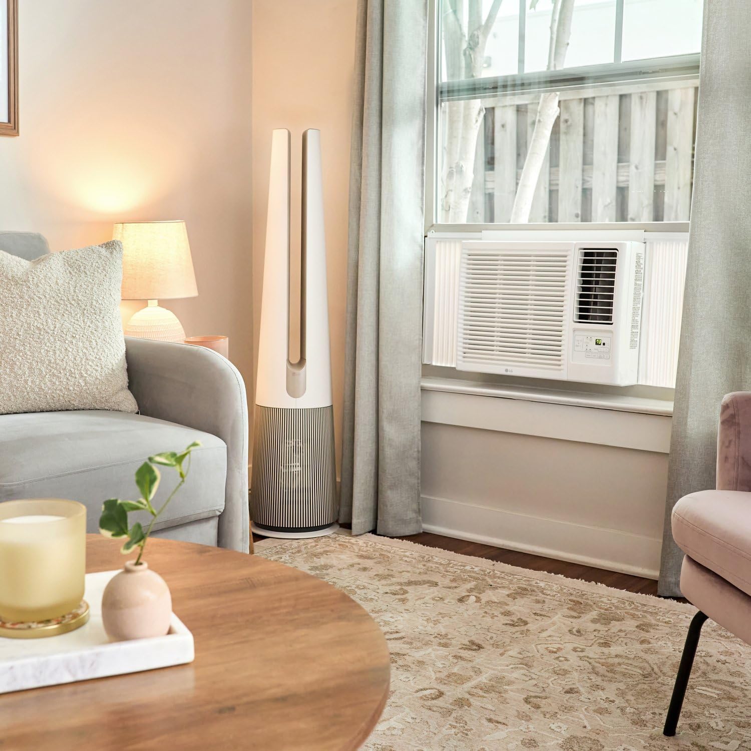 LG 12,200 BTU Window Air Conditioner with Supplemental Heat, 230/208V, Cools 570 Sq.Ft. (19' x 30' Room Size), Electronic Controls with Remote, 2 Cooling, Heating & Fan Speeds, Slide in-Out Chassis