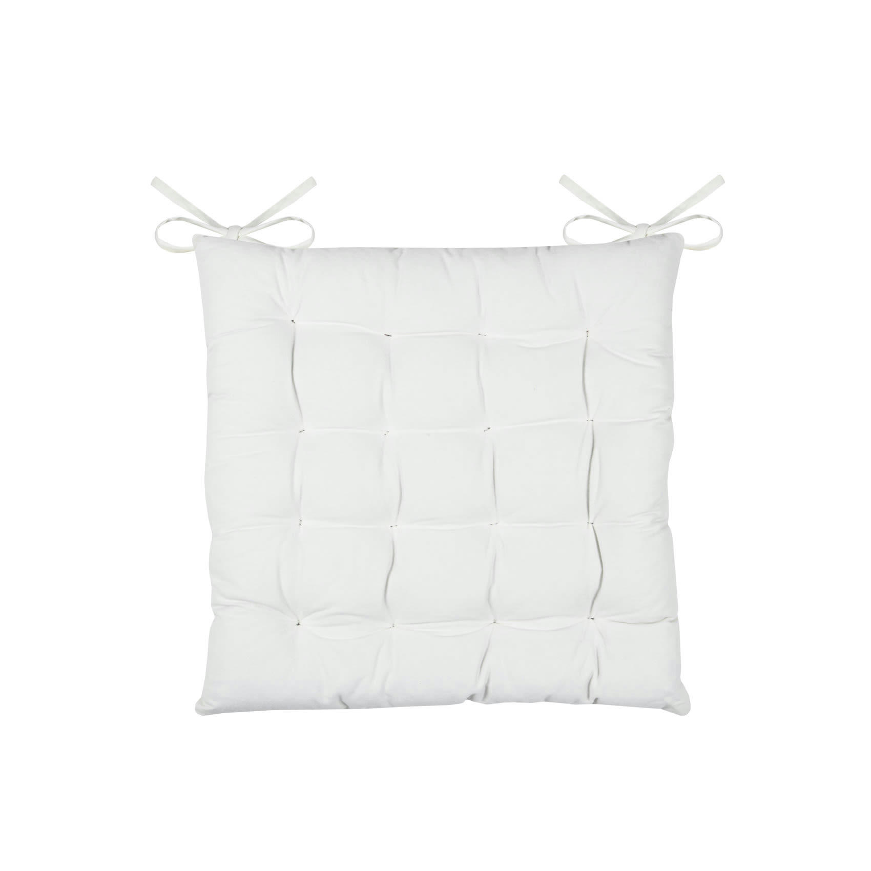 - Galette de chaise unie et classique coton ecru 38x38 cm