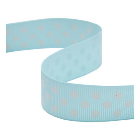 Baby Blue Spots Grosgrain Ribbon 19mm x 4m