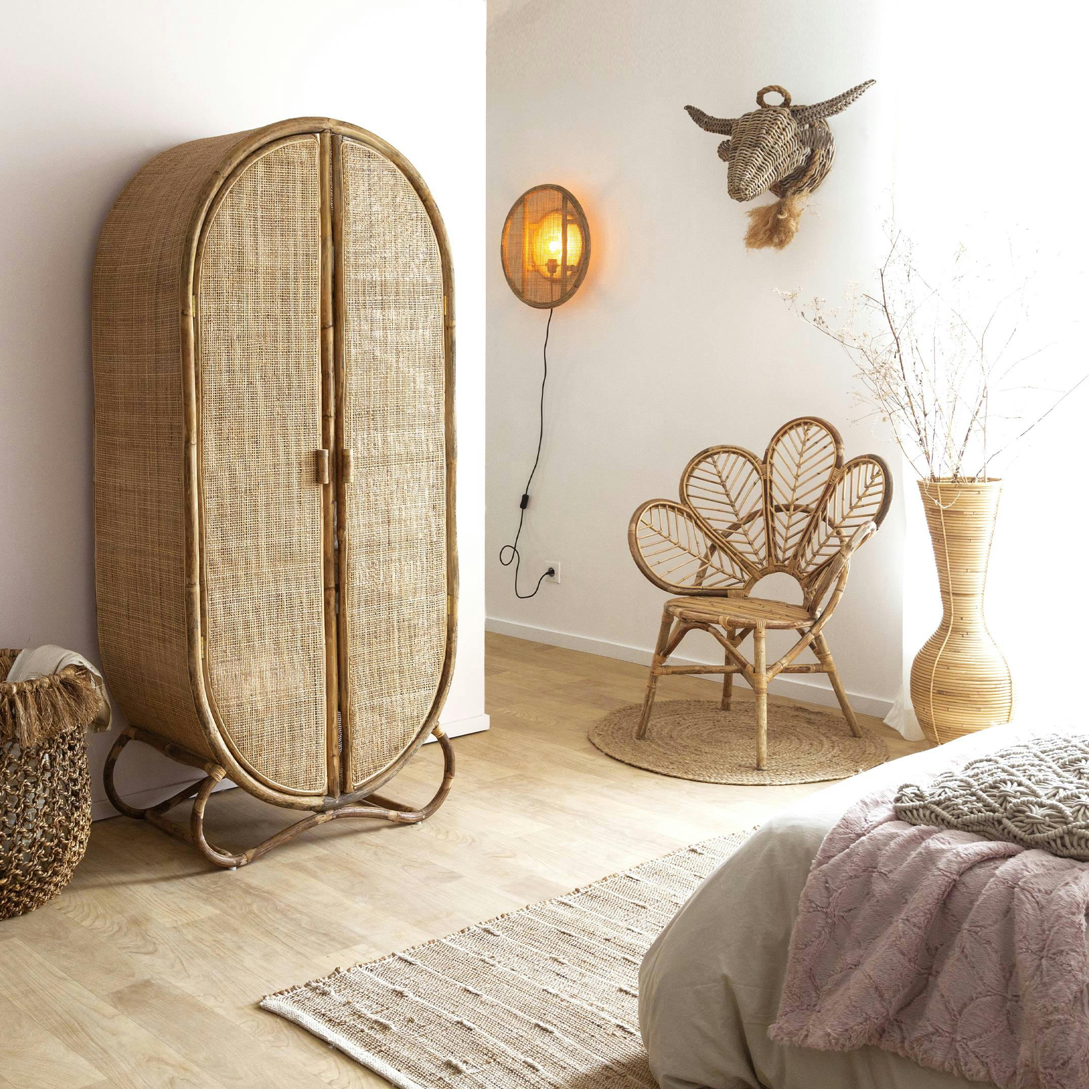 RIM - Armoire en rotin marron 83 cm