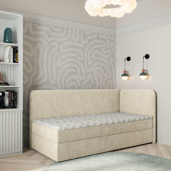 Łóżko kontynentalne GINA z topperem 90x200 cm