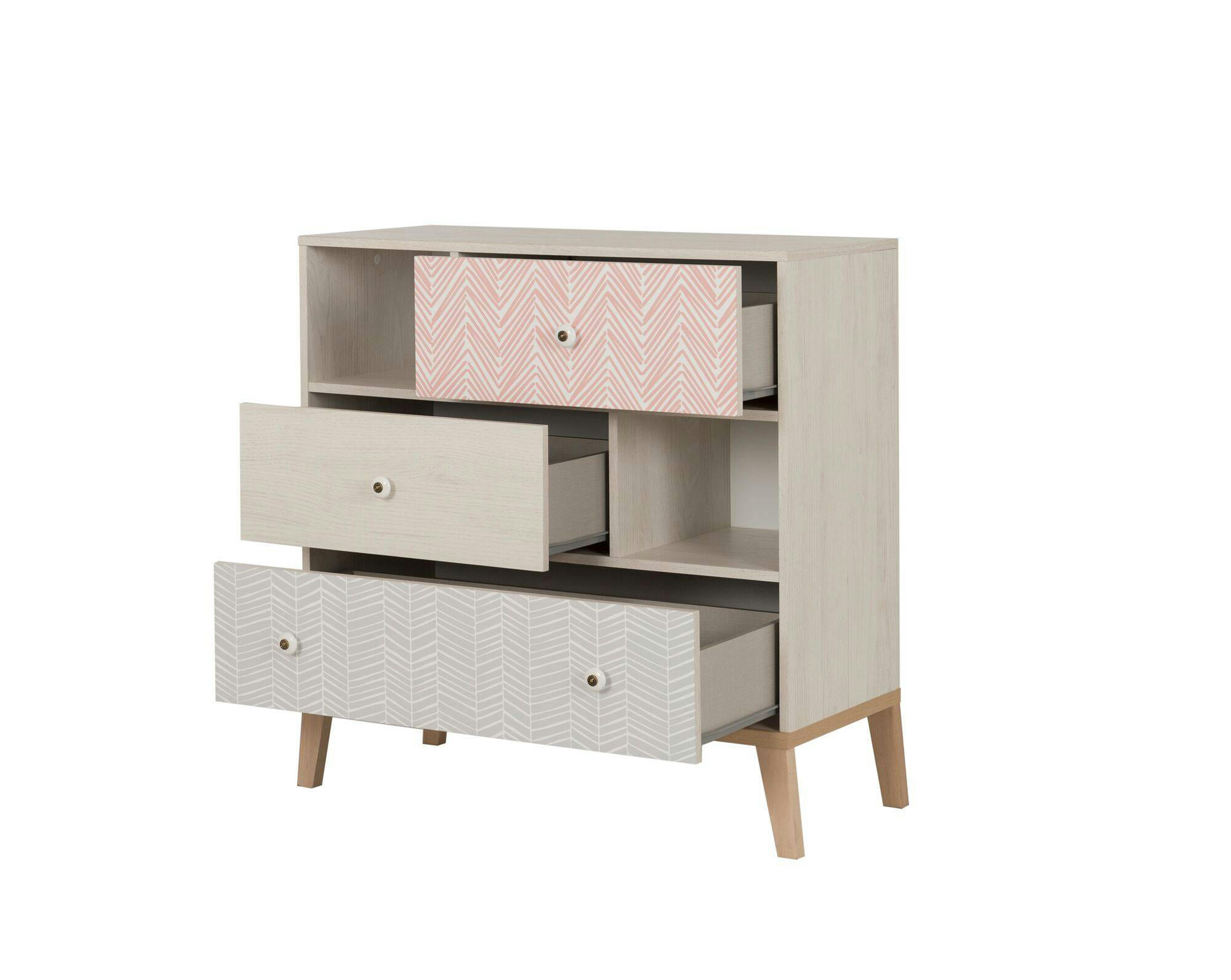 GWENDOLINE - Commode 3 tiroirs effet bois