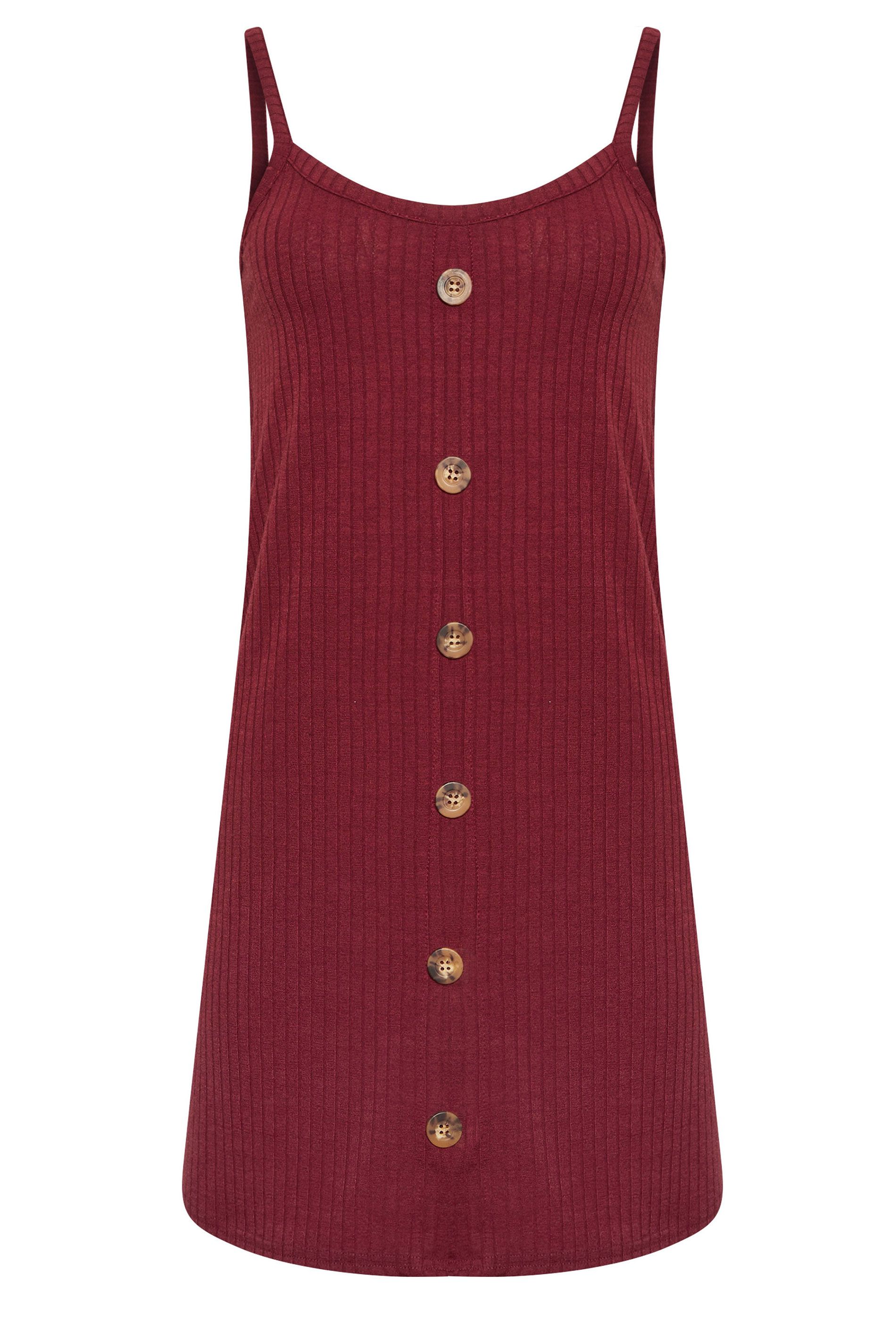 PixieGirl Petite Ribbed Button Mini Dress