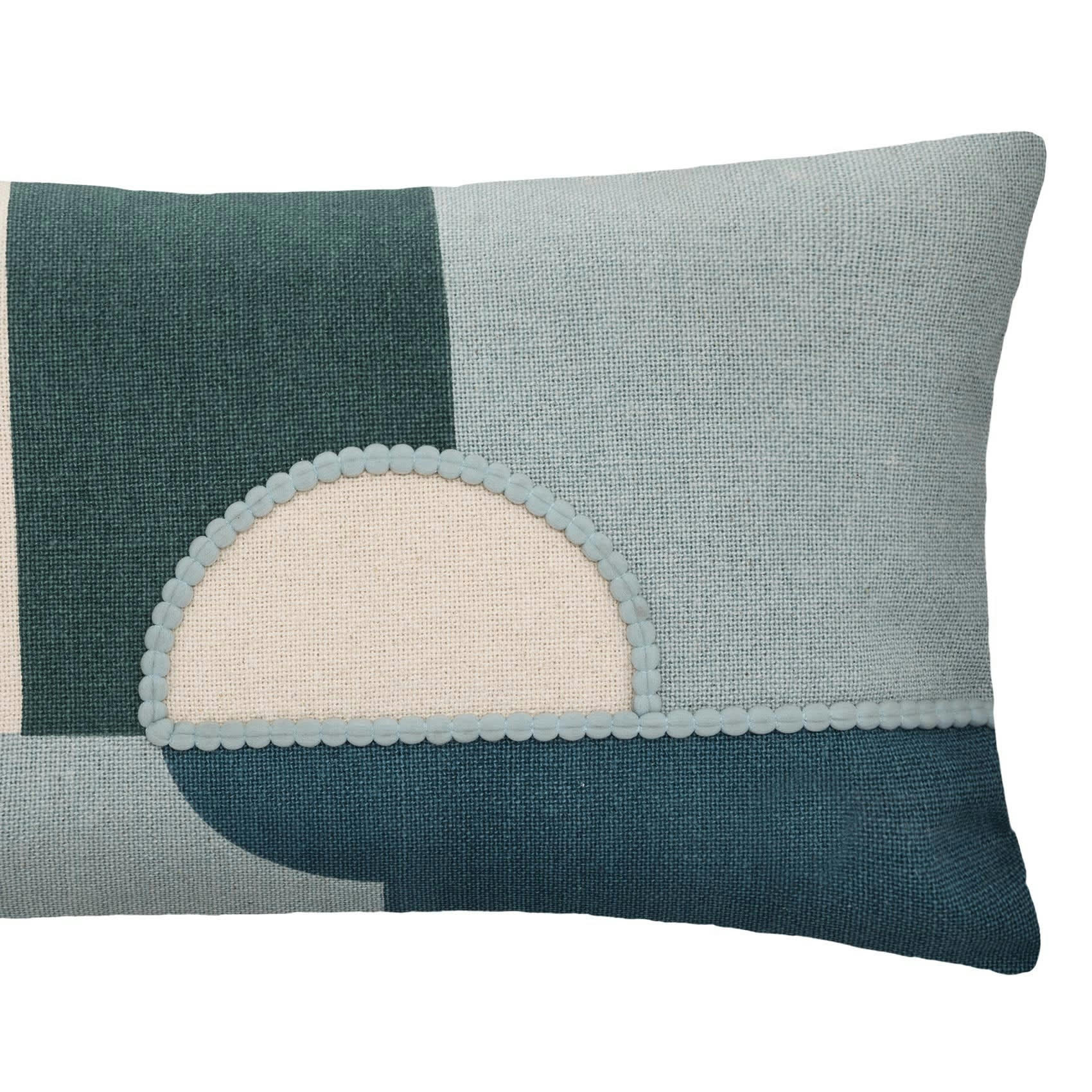 - Housse de coussin graphique coton bleu 30x50 cm