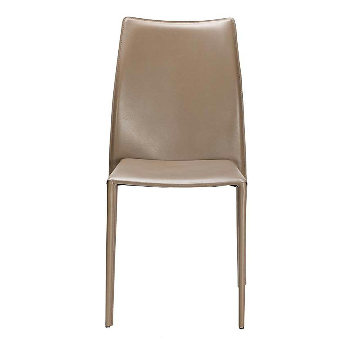 SOLÈNE - Chaise de repas en cuir reconstitué sable