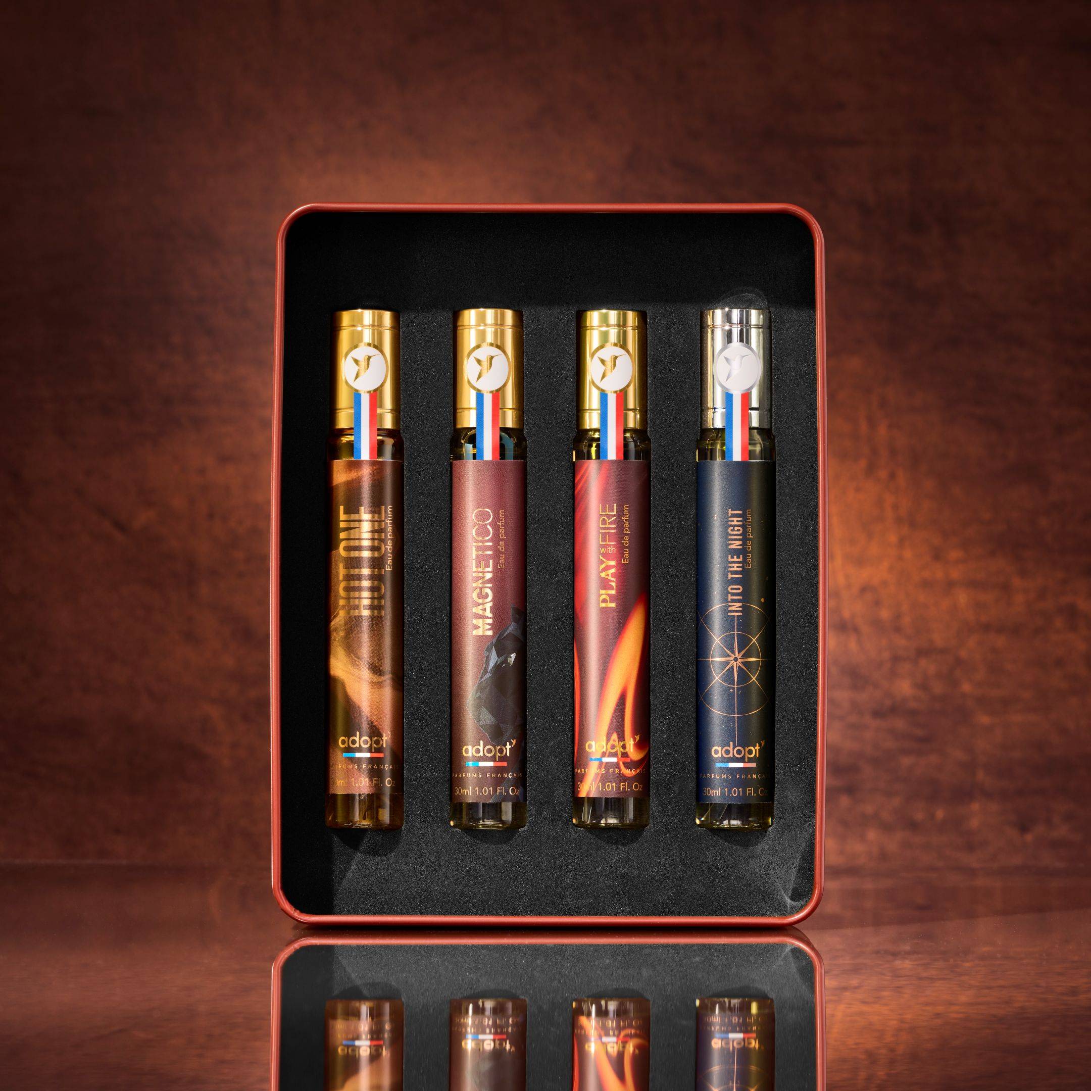 Hot GameCoffret métal 4 eaux de parfum 30ml - Hot One   Play with fire   Magnetico   Into the night