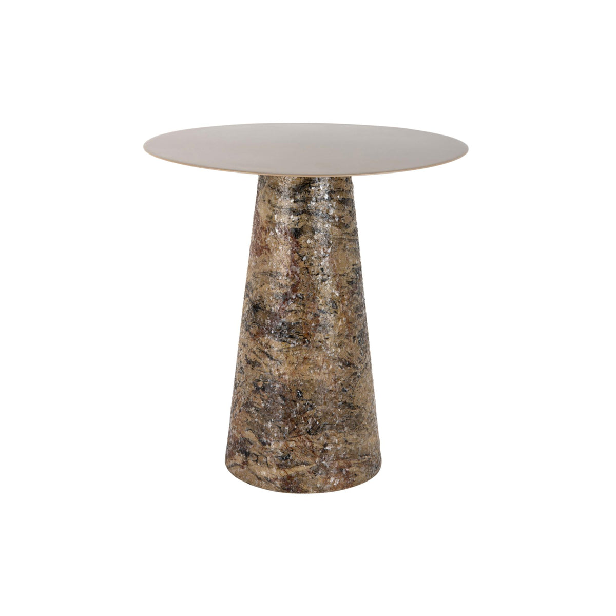 Leitmotiv bijzettafel Mosaic Marble High - bruin - 40x40x42cm